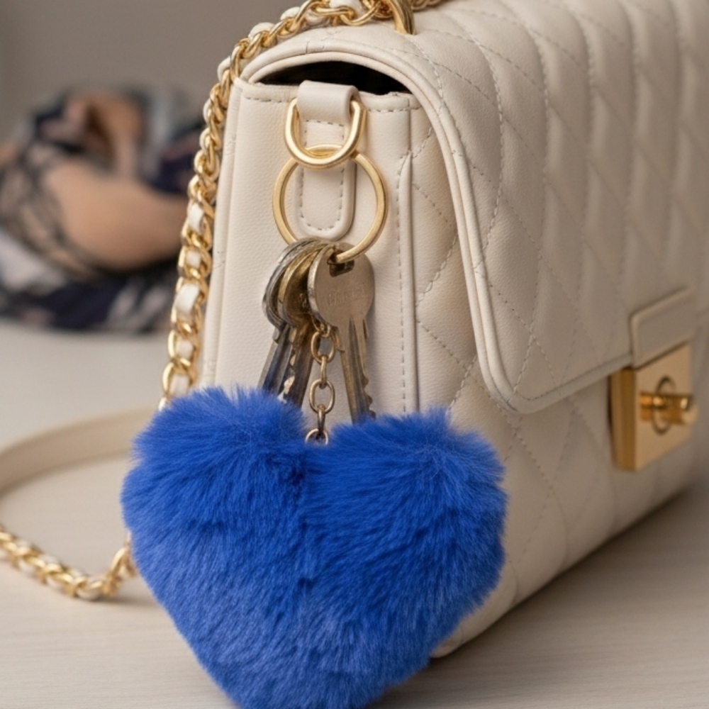 Blue Heart-Shaped Keychain (New)